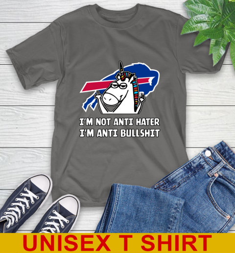 Buffalo Bills NFL Football Unicorn I'm Not Anti Hater I'm Anti Bullshit T-Shirt 8