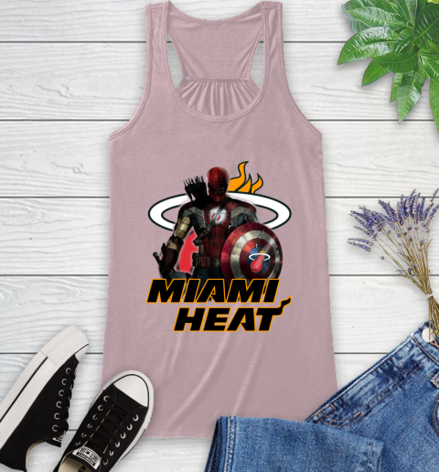 Miami Heat NBA Basketball Captain America Thor Spider Man Hawkeye Avengers Racerback Tank 11