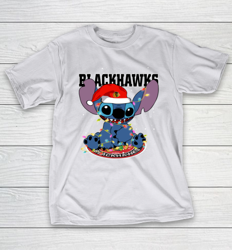 Chicago Blackhawks NHL Hockey noel stitch Christmas T-Shirt 9