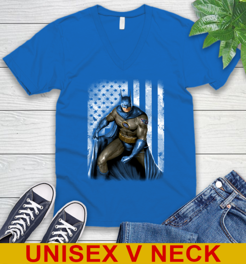 Tennessee Titans NFL Football Batman DC American Flag Shirt V-Neck T-Shirt 5