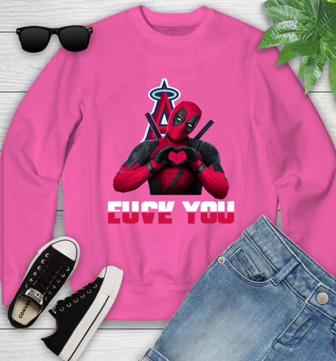 MLB Los Angeles Angels Deadpool Love You Fuck You Baseball Sports Youth Sweatshirt 6