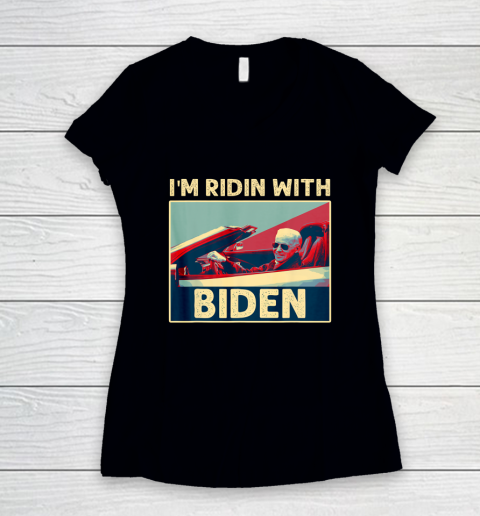 I'm Riding With Joe Biden Women's V-Neck T-Shirt
