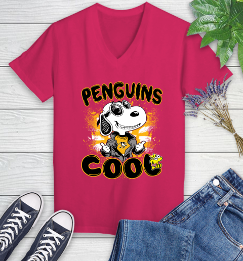 NHL Hockey Pittsburgh Penguins Cool Snoopy Shirt Women's V-Neck T-Shirt 7
