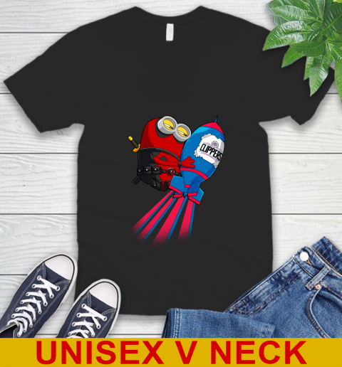 NBA Basketball LA Clippers Deadpool Minion Marvel Shirt V-Neck T-Shirt