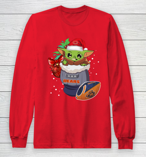 Chicago Bears Christmas Baby Yoda Star Wars Funny Happy NFL Long Sleeve T-Shirt 10