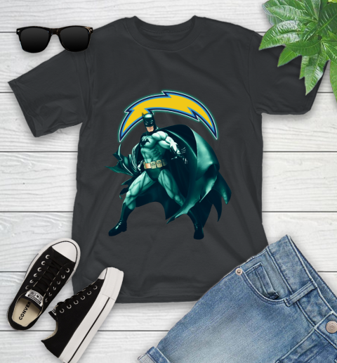NFL Batman Football Sports Los Angeles Chargers Youth T-Shirt 2