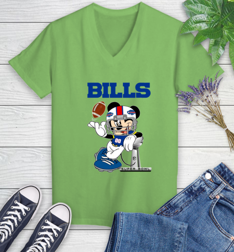 NFL Buffalo Bills Mickey Mouse Disney Super Bowl Football T Shirt Women's V-Neck T-Shirt 11