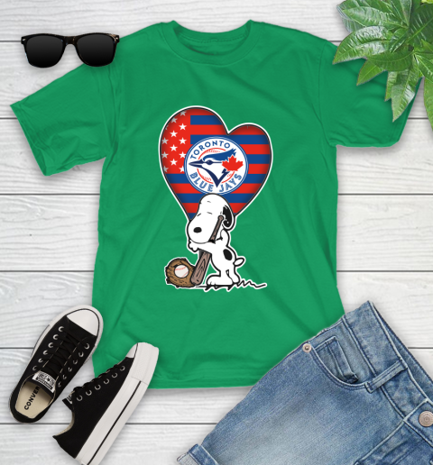 Toronto Blue Jays MLB Baseball The Peanuts Movie Adorable Snoopy Youth T-Shirt 6