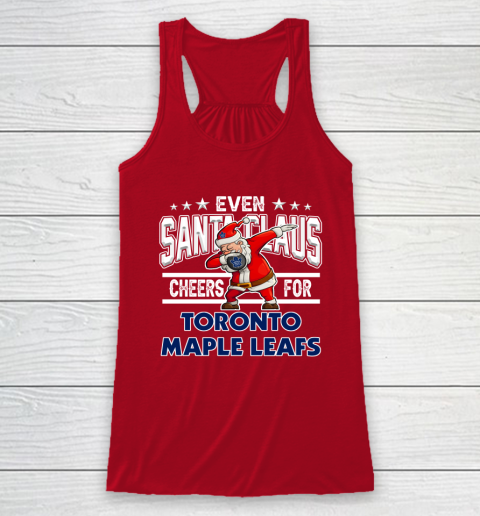 Toronto Maple Leafs Even Santa Claus Cheers For Christmas NHL Racerback Tank 4