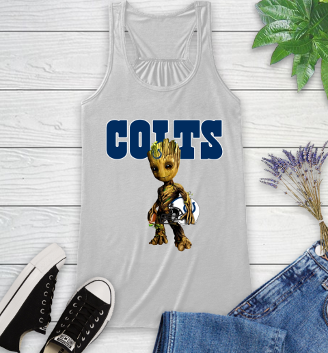 Indianapolis Colts NFL Football Groot Marvel Guardians Of The Galaxy Racerback Tank
