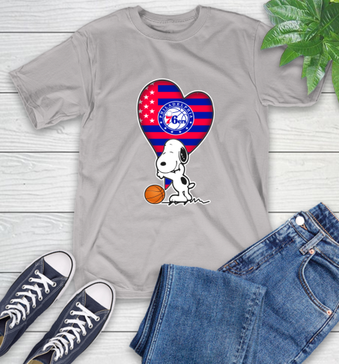 Philadelphia 76ers NBA Basketball The Peanuts Movie Adorable Snoopy T-Shirt 12