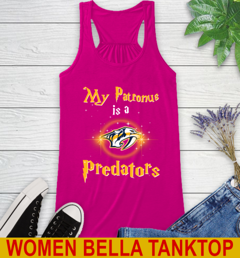 NHL Hockey Harry Potter My Patronus Is A Nashville Predators Racerback Tank 6