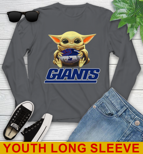 NFL Football New York Giants Baby Yoda Star Wars Shirt Youth Long Sleeve 9
