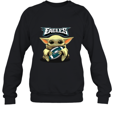 Baby Yoda Loves The Philadelphia Eagles Star Wars NFL Sweatshirt