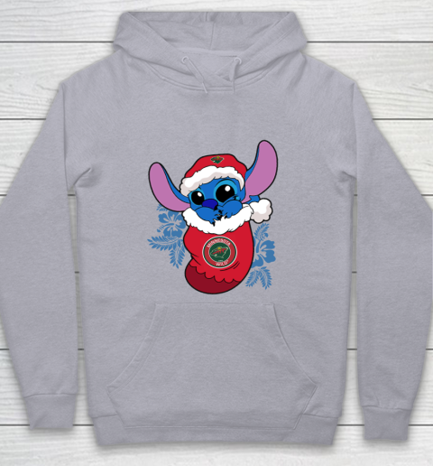 Minnesota Wild Christmas Stitch In The Sock Funny Disney NHL Youth Hoodie 5