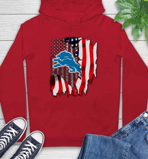 Detroit Lions NFL Football American Flag Hoodie 10