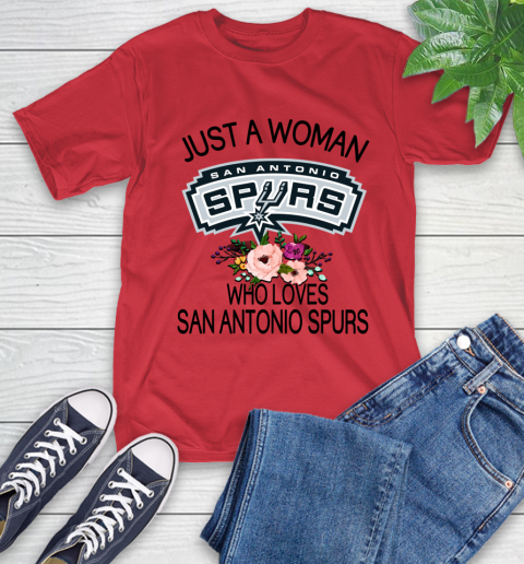NBA Just A Woman Who Loves San Antonio Spurs Basketball Sports T-Shirt 10