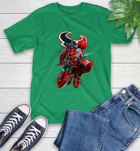 NFL Deadpool Marvel Comics Sports Football Houston Texans T-Shirt 7