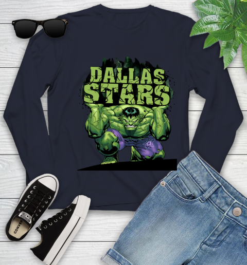 Dallas Stars NHL Hockey Incredible Hulk Marvel Avengers Sports Youth Long Sleeve 3