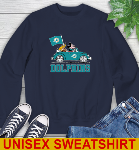 NFL Football Miami Dolphins Pluto Mickey Driving Disney Shirt Sweatshirt 3