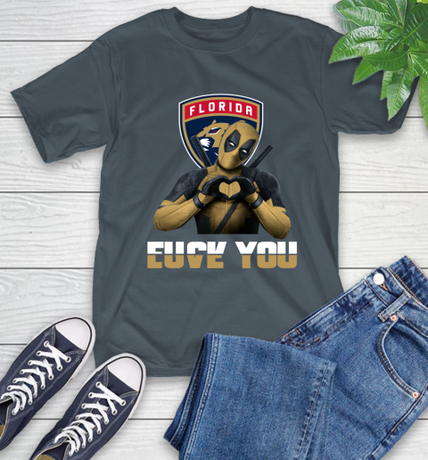 NHL Florida Panthers Deadpool Love You Fuck You Hockey Sports T-Shirt 10