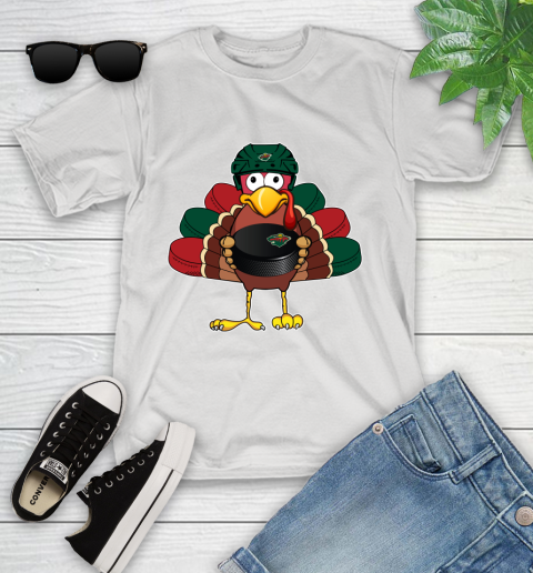 Minnesota Wild Turkey Thanksgiving Day Youth T-Shirt