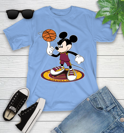 NBA Basketball Cleveland Cavaliers Cheerful Mickey Disney Shirt Youth T-Shirt 11