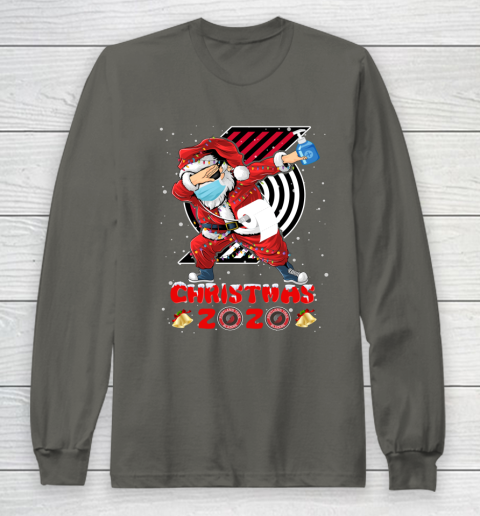 Portland Trail Blazers Funny Santa Claus Dabbing Christmas 2020 NBA Long Sleeve T-Shirt 5
