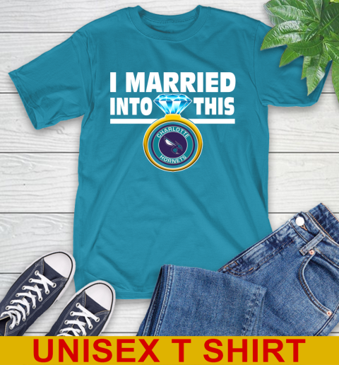 Charlotte Hornets NBA Basketball I Married Into This My Team Sports T-Shirt 9