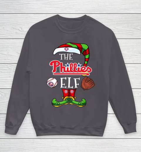 Philadelphia Phillies Christmas ELF Funny MLB Youth Sweatshirt 5