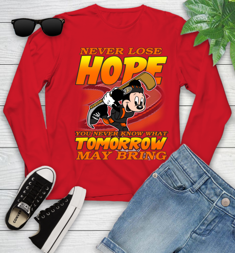 Anaheim Ducks NHL Hockey ootball Mickey Disney Never Lose Hope Youth Long Sleeve 11