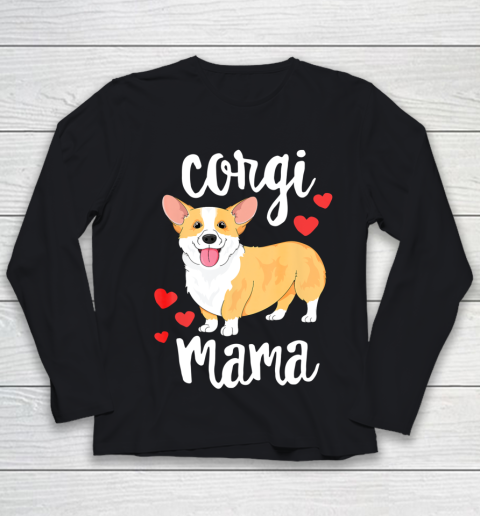 Dog Mom Shirt Corgi T Shirt Women Girls Puppy Mom Dog Mama Lover Gift Youth Long Sleeve