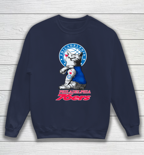 NBA Basketball My Cat Loves Philadelphia 76ers Sweatshirt 2