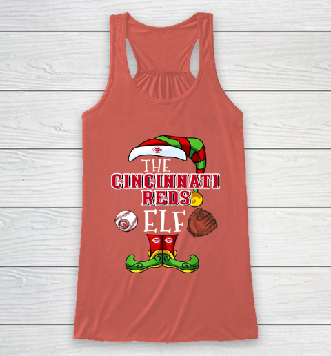 Cincinnati Reds Christmas ELF Funny MLB Racerback Tank 3