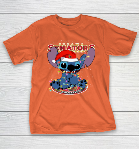 Ottawa Senators NHL Hockey noel stitch Christmas T-Shirt 3