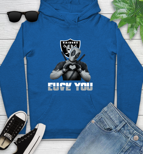 NHL Oakland Raiders Deadpool Love You Fuck You Football Sports Youth Hoodie 11
