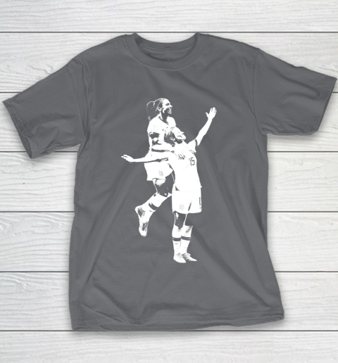 Megan Rapinoe and Alex Morgan Victory Pose  The White Stencil Youth T-Shirt 13