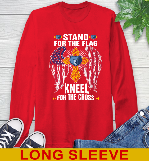 NBA Basketball Memphis Grizzlies Stand For Flag Kneel For The Cross Shirt Long Sleeve T-Shirt 12