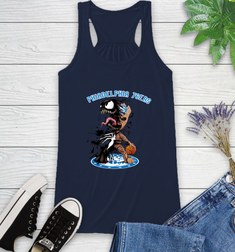 NBA Philadelphia 76ers Basketball Venom Groot Guardians Of The Galaxy Racerback Tank 12