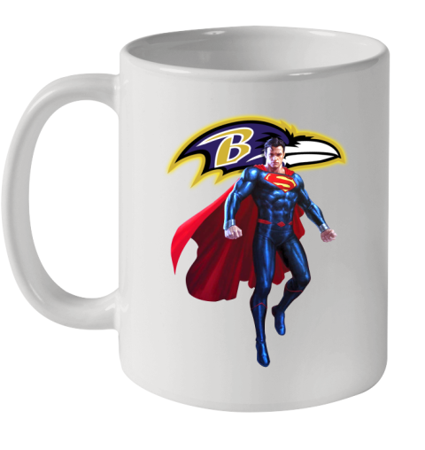 NFL Superman DC Sports Football Baltimore Ravens Ceramic Mug 11oz