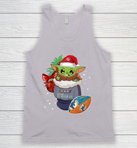 Miami Dolphins Christmas Baby Yoda Star Wars Funny Happy NFL Tank Top 4
