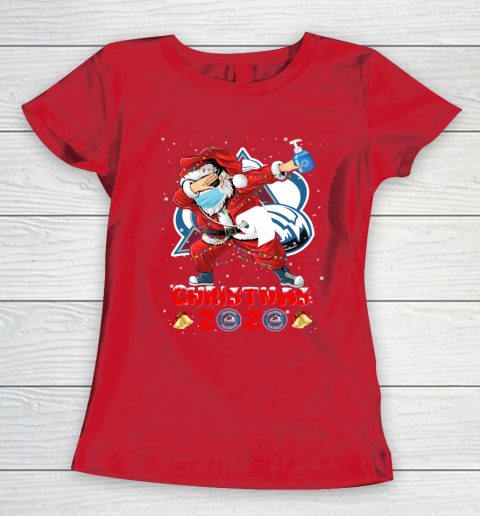 Colorado Avalanche Funny Santa Claus Dabbing Christmas 2020 NHL Women's T-Shirt 9