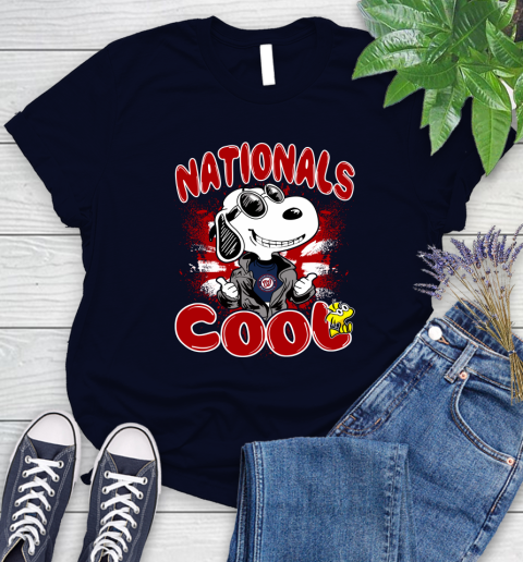 MLB Baseball Washington Nationals Cool Snoopy Shirt Women's T-Shirt 2