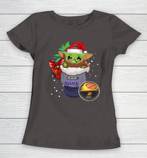 Phoenix Suns Christmas Baby Yoda Star Wars Funny Happy NBA Women's T-Shirt 8