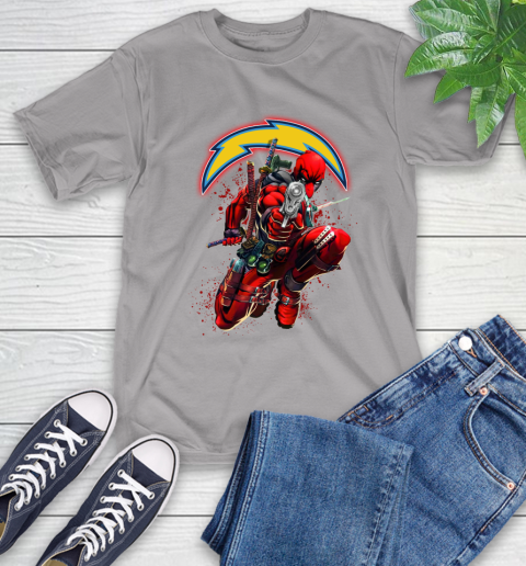 NFL Deadpool Marvel Comics Sports Football Los Angeles Chargers T-Shirt 6