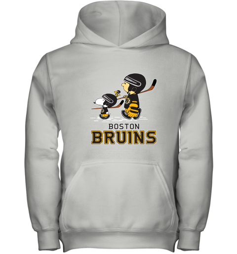 Let's Play Bostons Bruins Ice Hockey Snoopy NHL Youth Hoodie