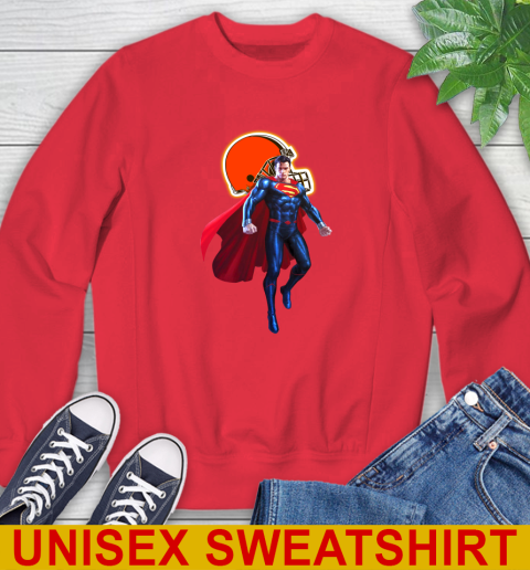 NFL Superman DC Sports Football Cleveland Browns Sweatshirt 10