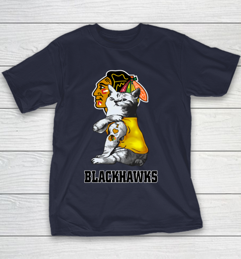 NHL My Cat Loves Chicago Blackhawks Hockey Youth T-Shirt 2