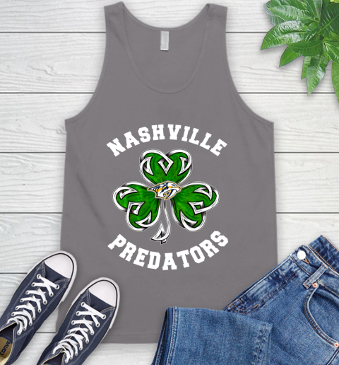 NHL Nashville Predators Three Leaf Clover St Patrick's Day Hockey Sports Tank Top - Image 7