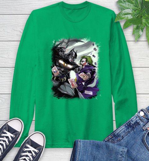 Pittsburgh Penguins NHL Hockey Batman Fighting Joker DC Comics Long Sleeve T-Shirt - Image 8